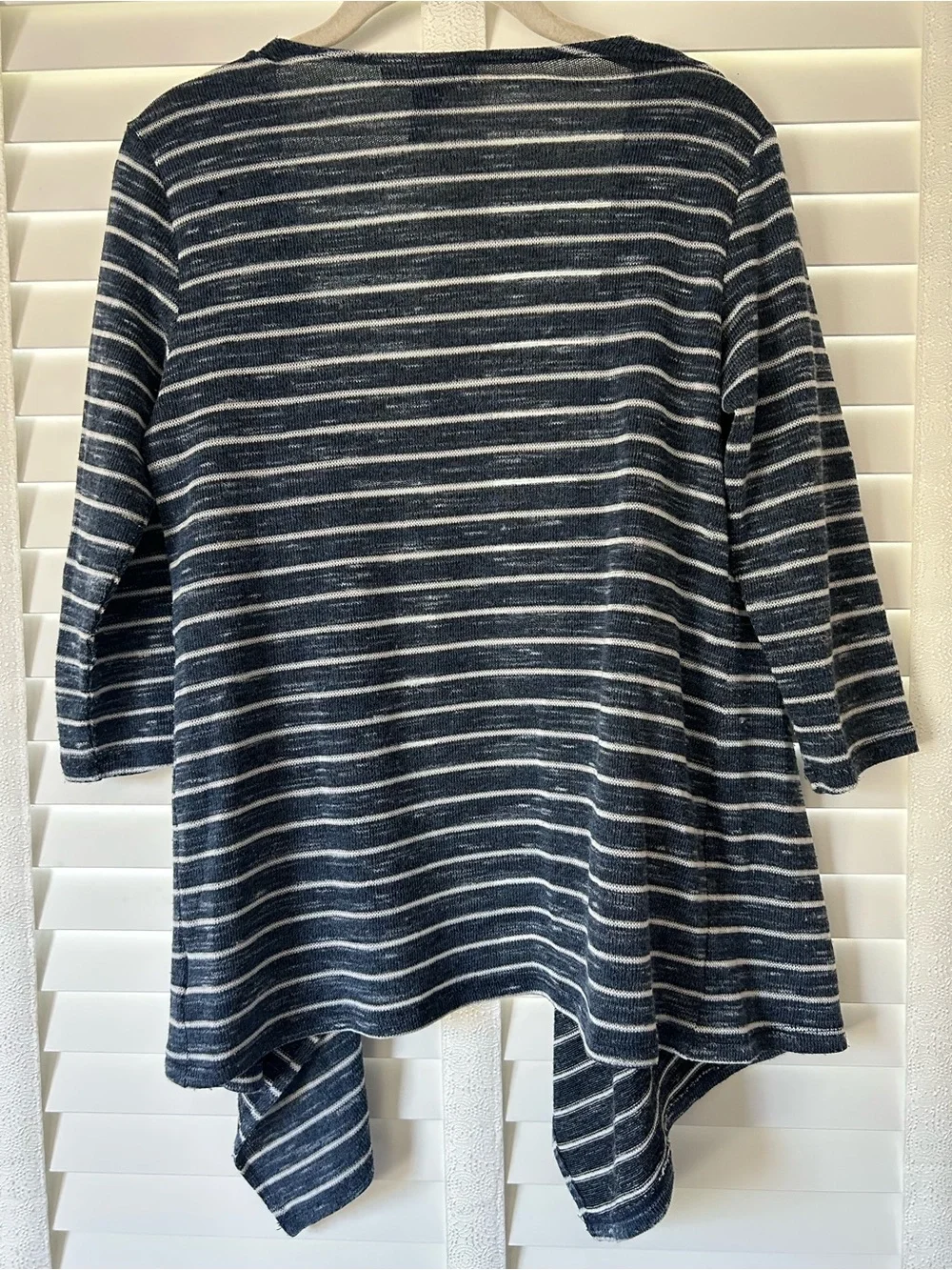 Style & Co Sweater Navy and White Stripes Petite Small
